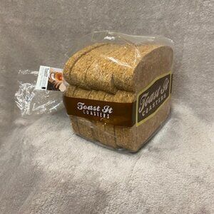 Toast It! Coasters. 8 Coaster in the shape of Sliced Bread.New. Never used/ open
